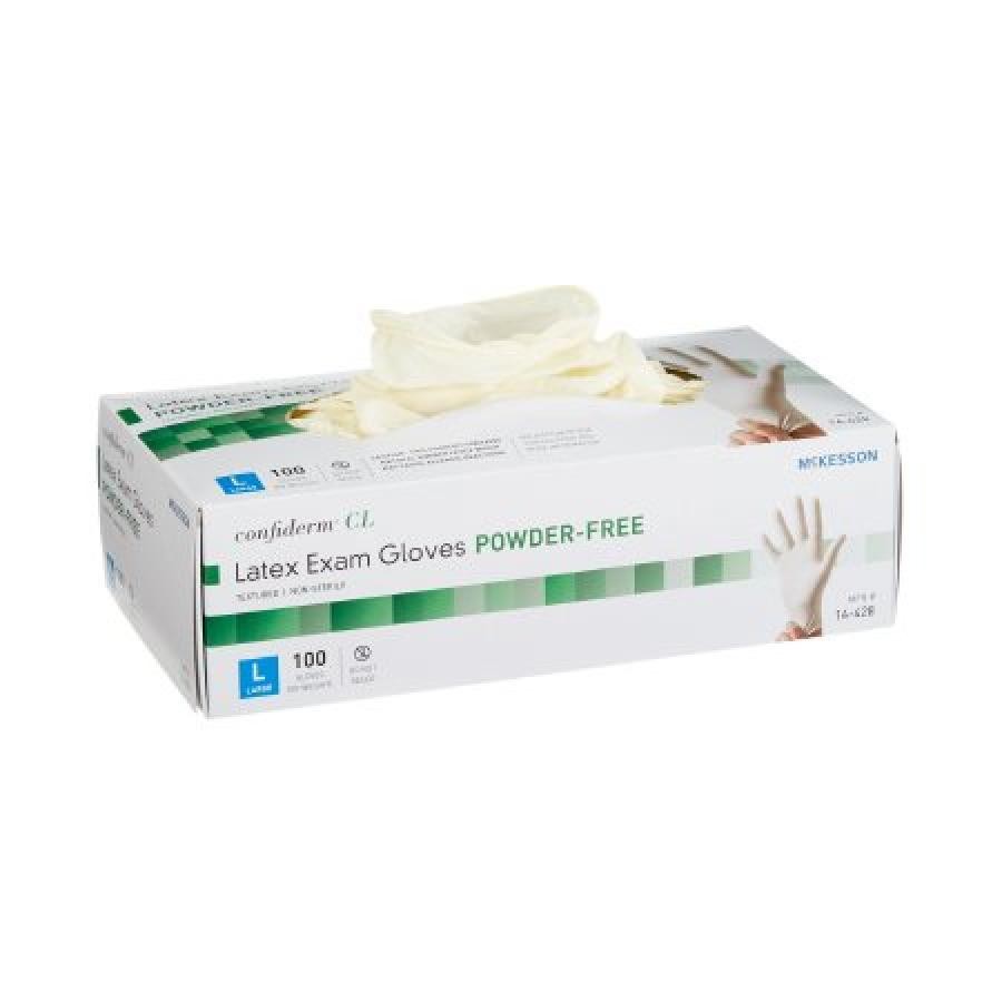 McKesson Confiderm CL Glove L Ivory Standard Cuff Beaded Textured Fingertips 100