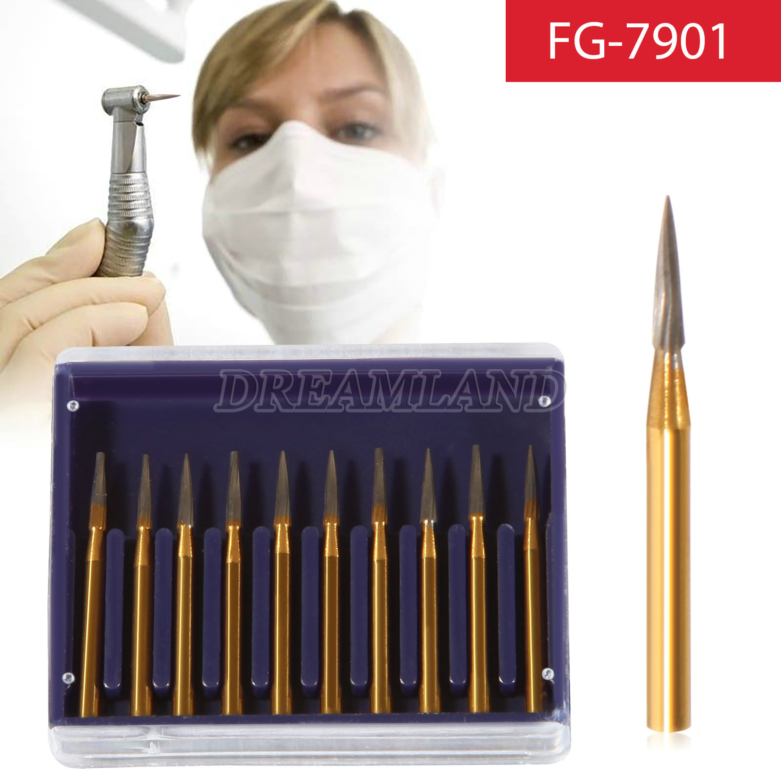 10 Pcs Dental Carbide Trimming & Finishing Burs FG7404/7406/7408/7901/7902/7903