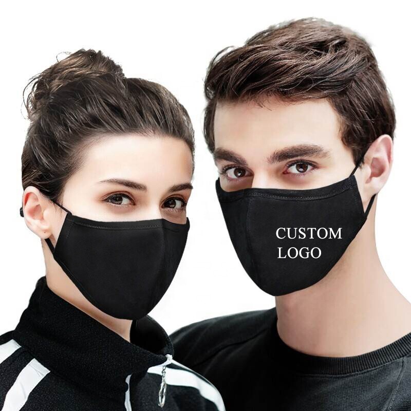 Black Face Mask Washable Reusable Cotton Safety Protection 1/3/5/10/25 50/100