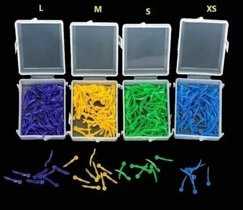 400Pcs Dental Plastic Wedges Concave Design Arc Diastema Wedge End Circular Hole