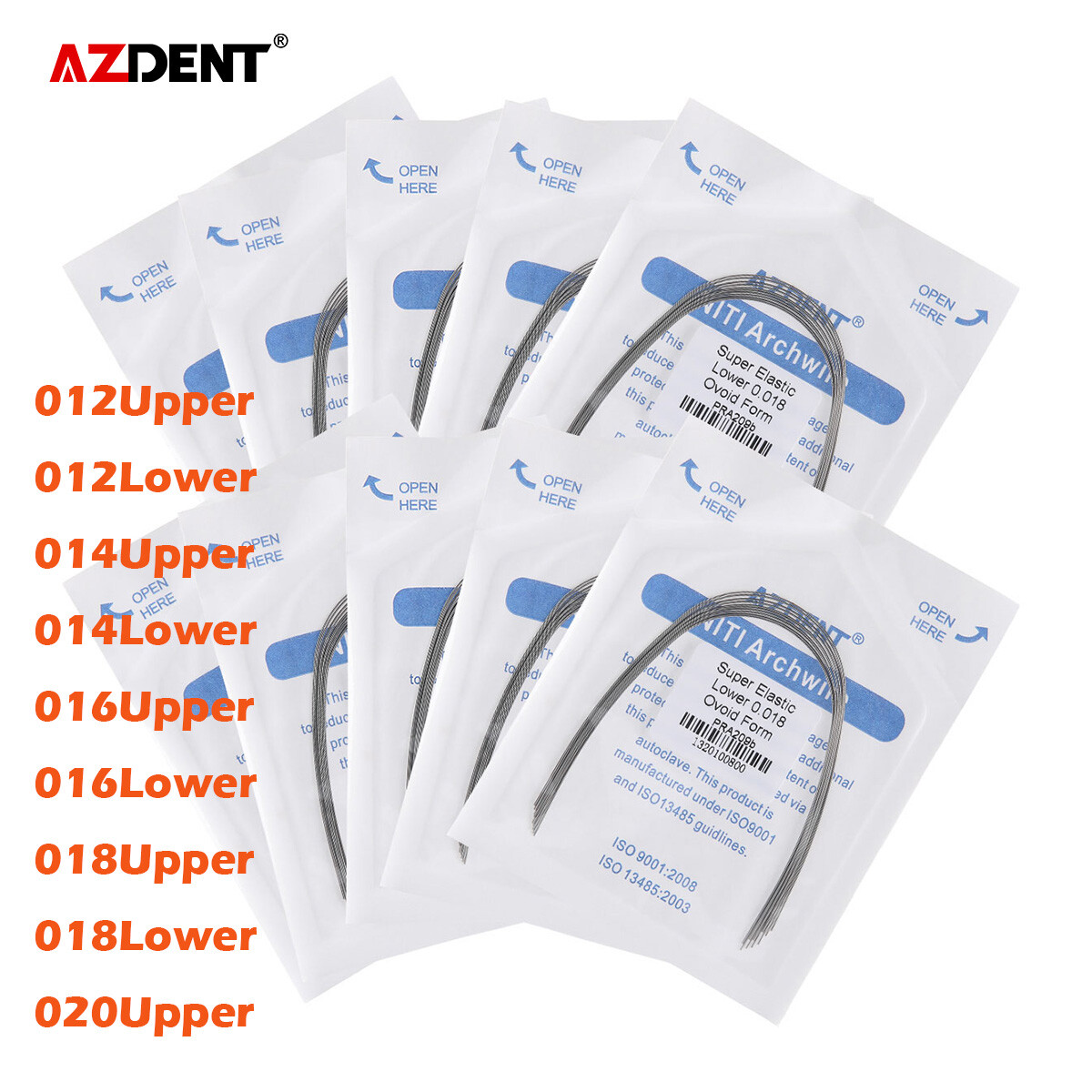 100pcs Dental Orthodontic Super Elastic Niti Round Arch Wire Ovoid Round AZDENT