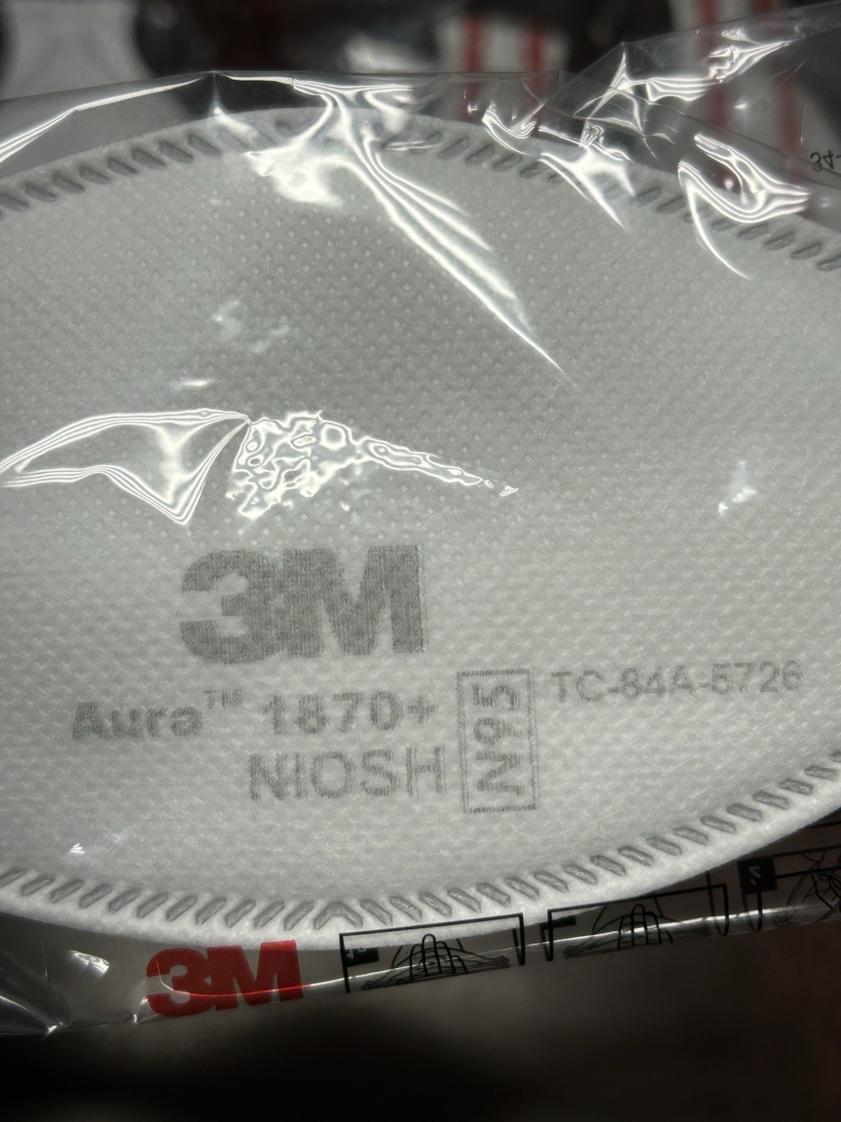 Case 3M Aura 1870+ N95 Face Mask Particulate Respirators: 11 Cents Ea NIOSH Pack
