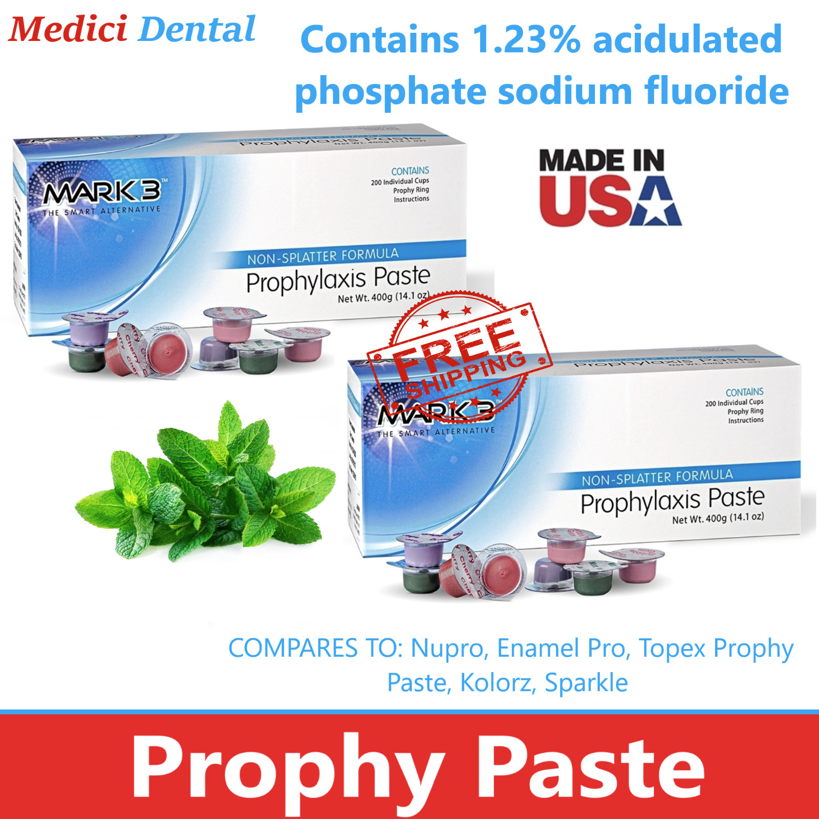 Dental Prophy Paste Upto 400 Cups Prophylaxis Non Splatter Mark3 All Grits