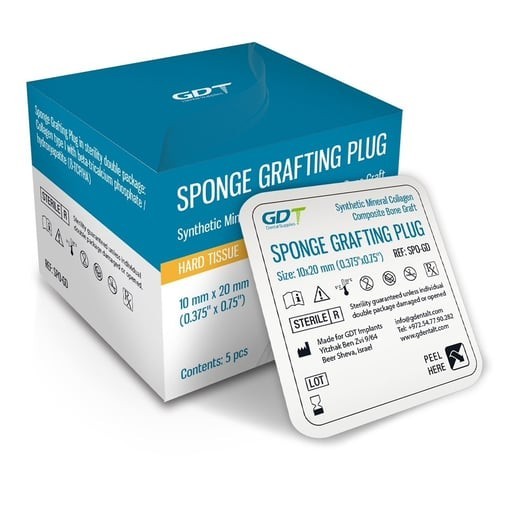 Dental Sponge Grafting Plug 5pcs Synthetic Collagen Composite Sterile Socket
