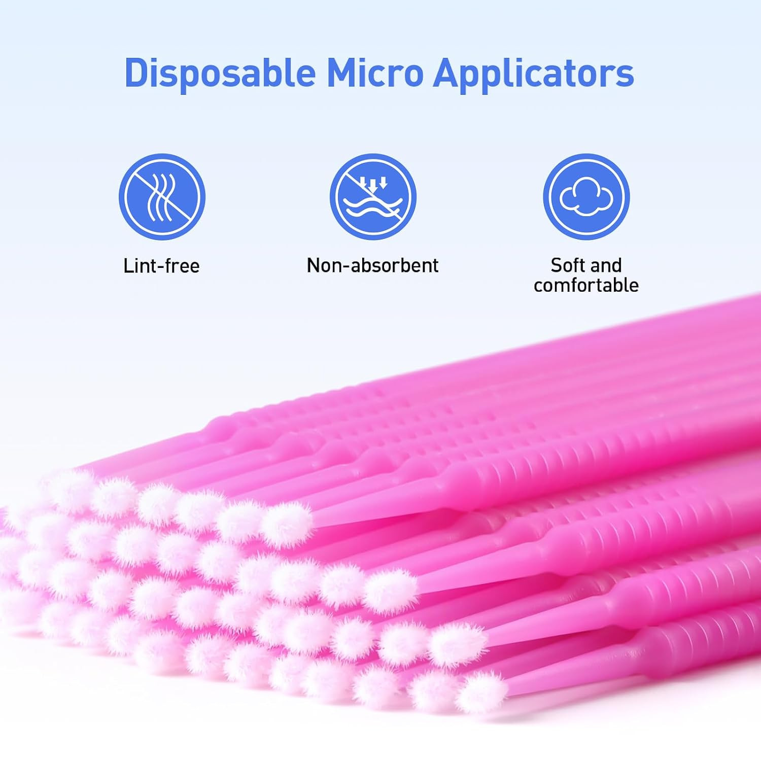 JMU 400Pcs Dental Micro Applicators Brushes Fine, Disposable Microswabs, Pink