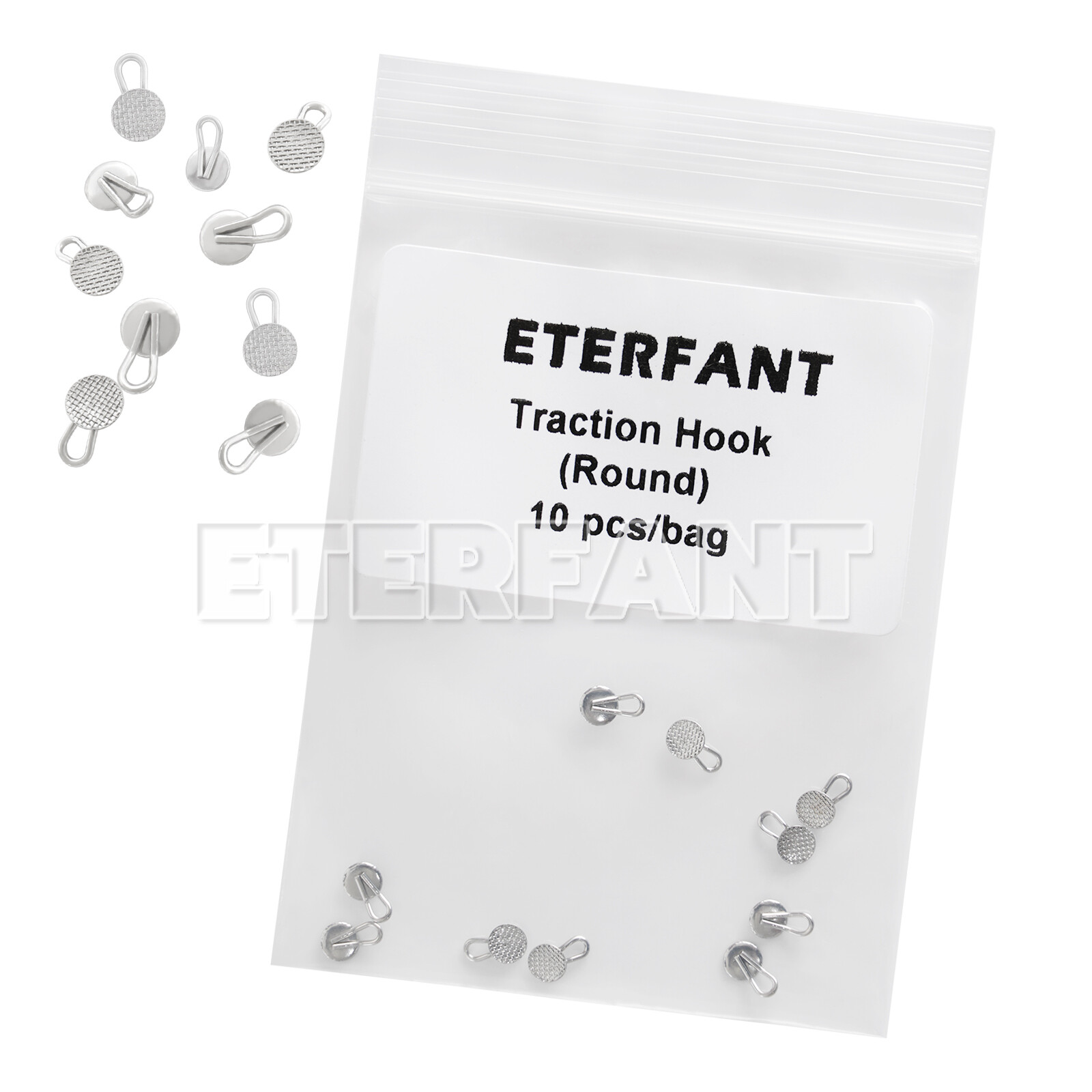 10PCs ETERFANT Dental Orthodontic Lingual Buttons Round/Rectangular Bondable