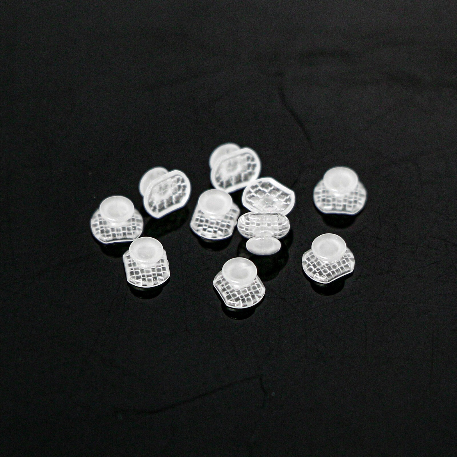 Dental Orthodontic Bondable Clear Ceramic Lingual Button Round/Rectangular Bases