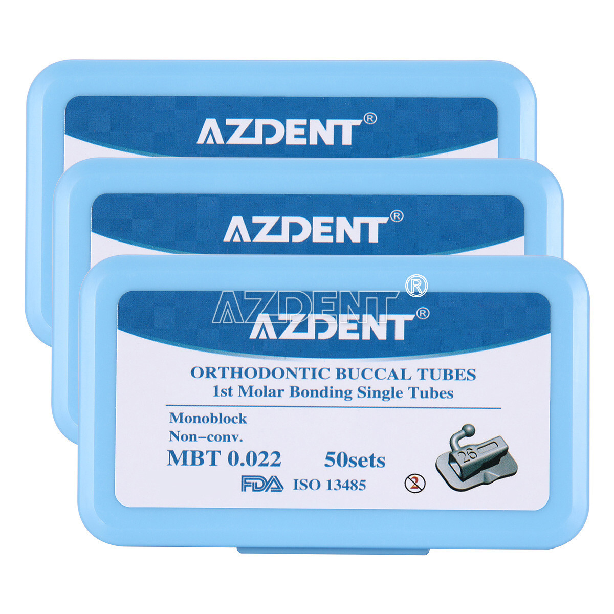 50Sets Tubos bucales de ortodoncia dental 1er molar Bondable MBT 022 monobloque