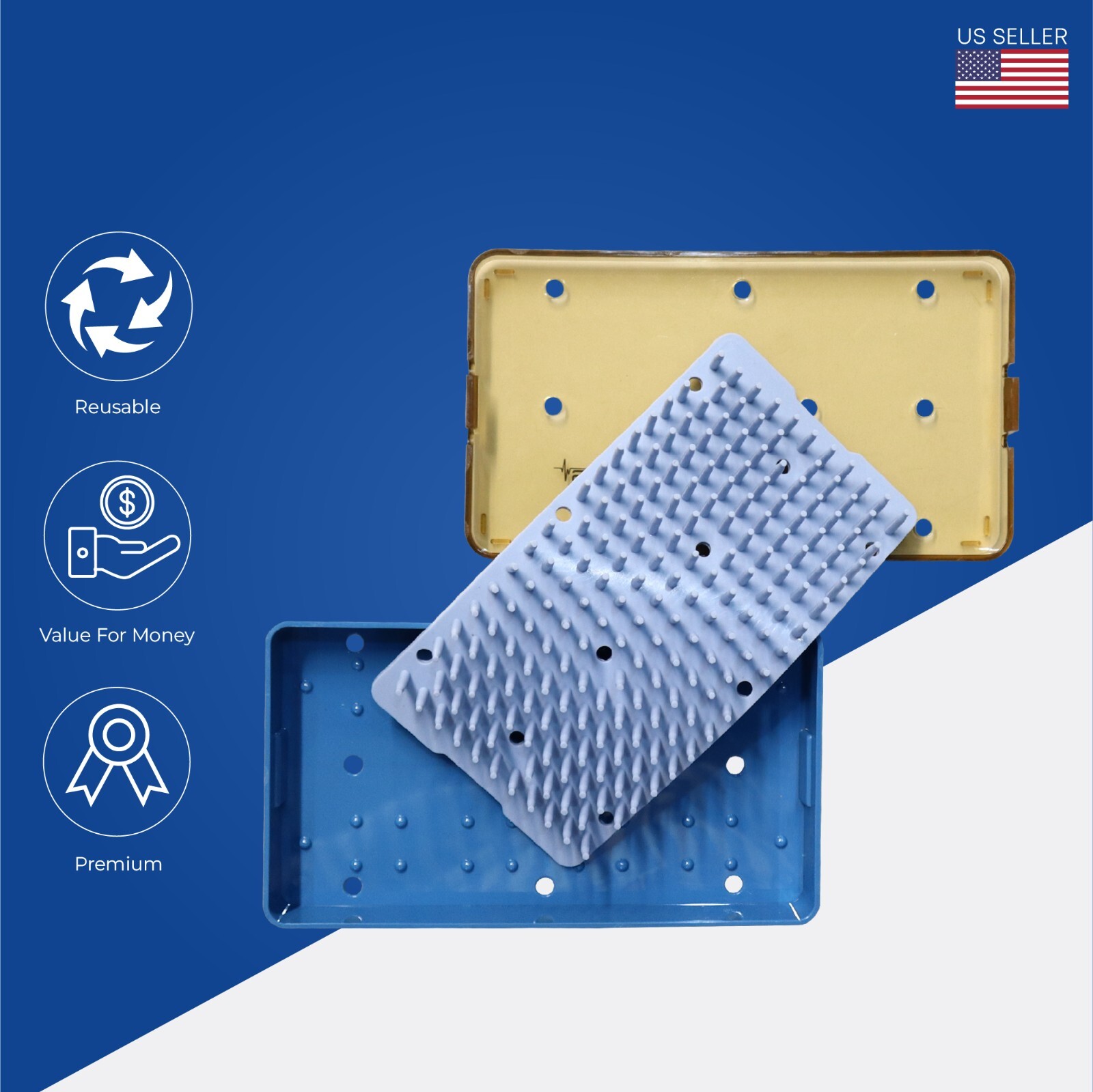 Plastic Sterilization Tray 160 x 90 x 22mm Surgical Instruments Disinfection Box
