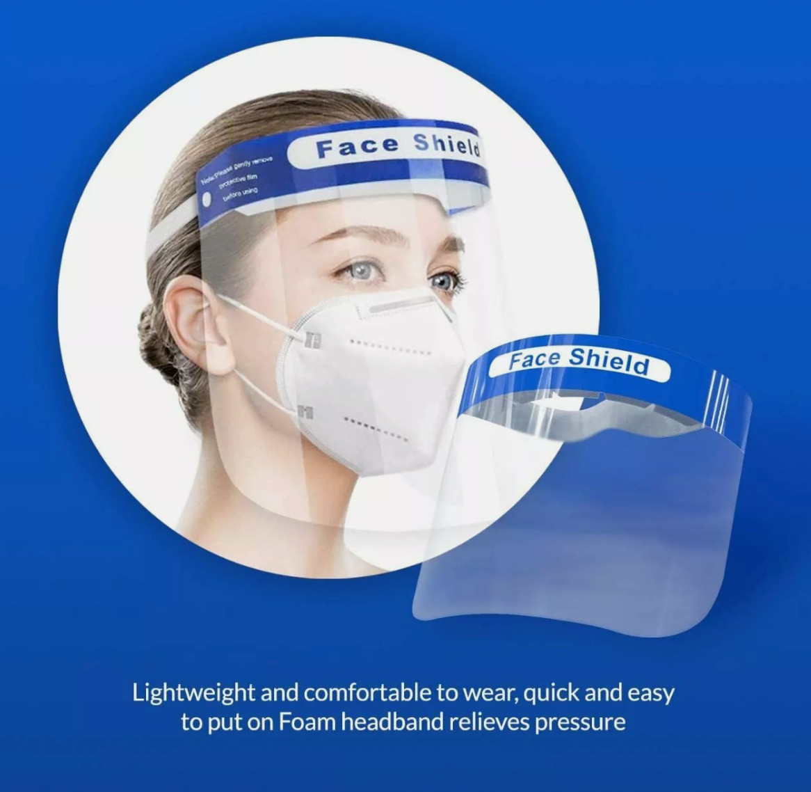 Full Face Shield Safety Mask; 100 Masks; Reusable & Anti Splash