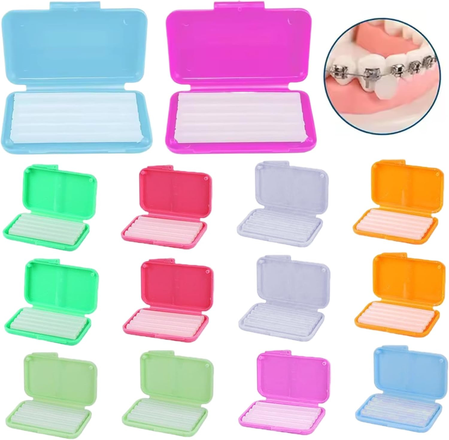 20Pack/100pcs Dental Orthodontics Ortho Wax Braces Gum Irritation 10 Fruit Scent