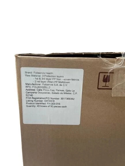 40 Box (2000pcs) Blue 3-Ply Disposable Face Masks This Item Is Expired Oct 2023