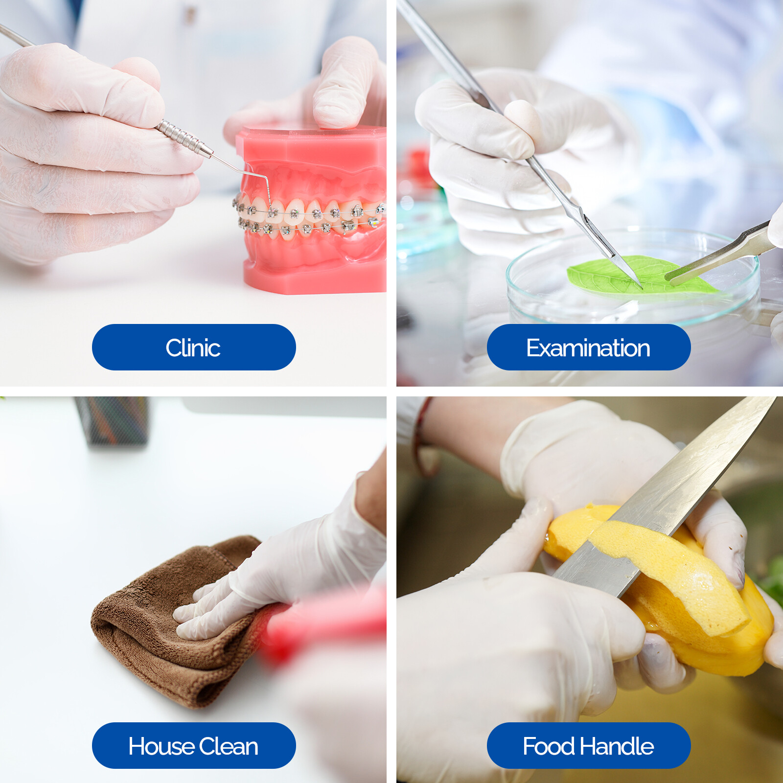 1000 JMU Latex Gloves Disposable Cleaning Gloves Exam/Medical 5 Mil Powder Free