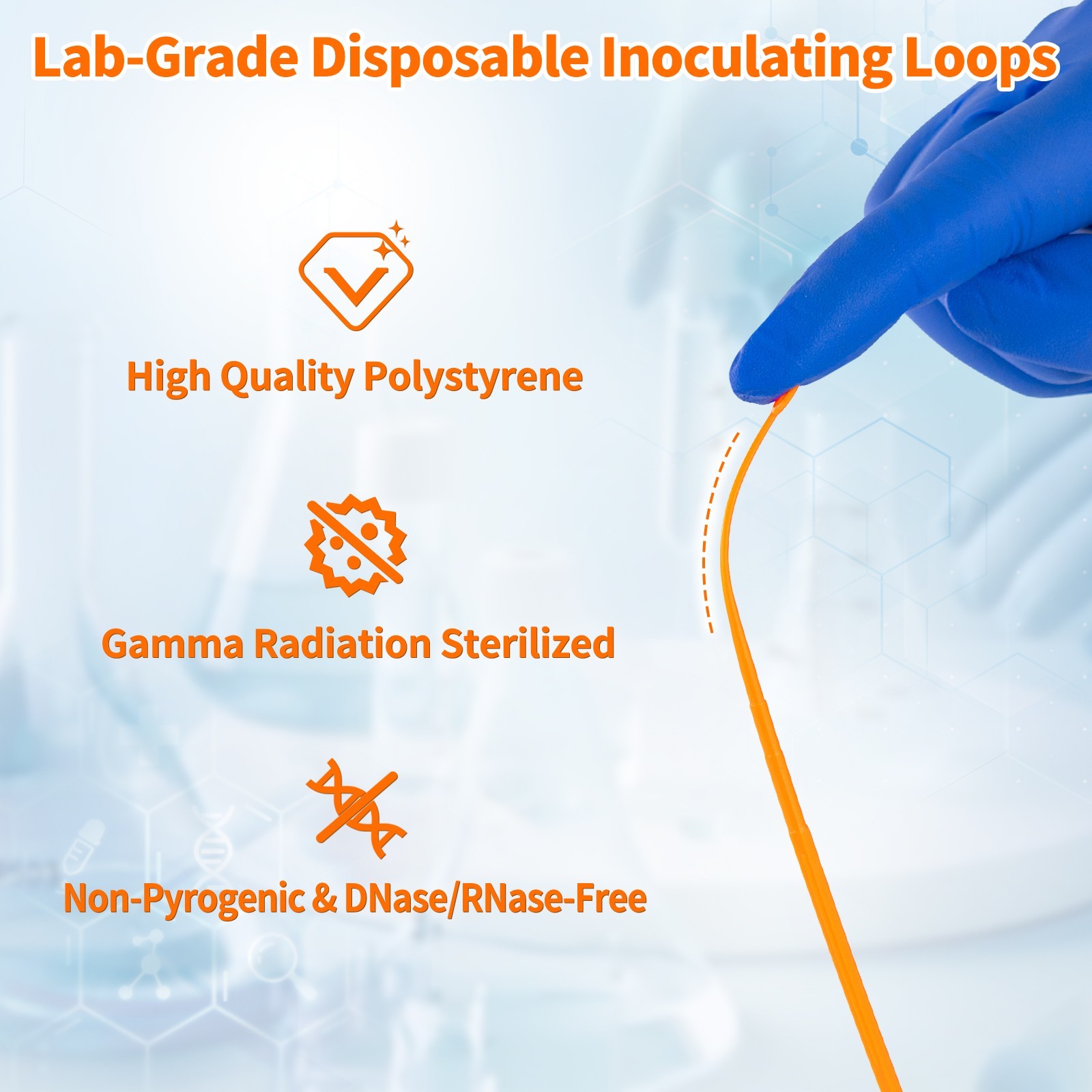 Biologix 1ul/10ul Inoculating Loop, Sterile, Polystyrene, 25/Bag