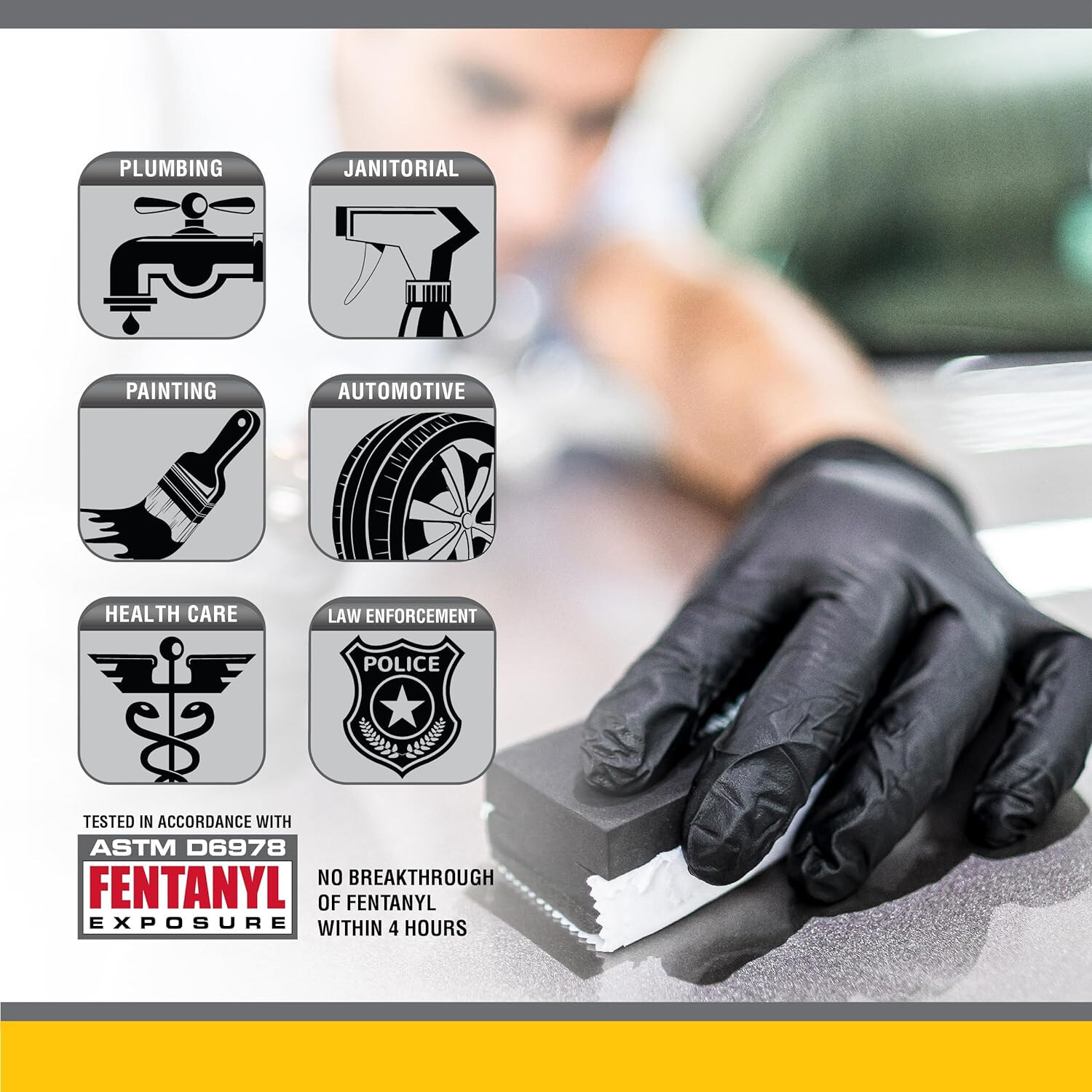 SAS Raven Black Nitrile Gloves Powder Free New 7mil Version (100 Gloves Per Box)
