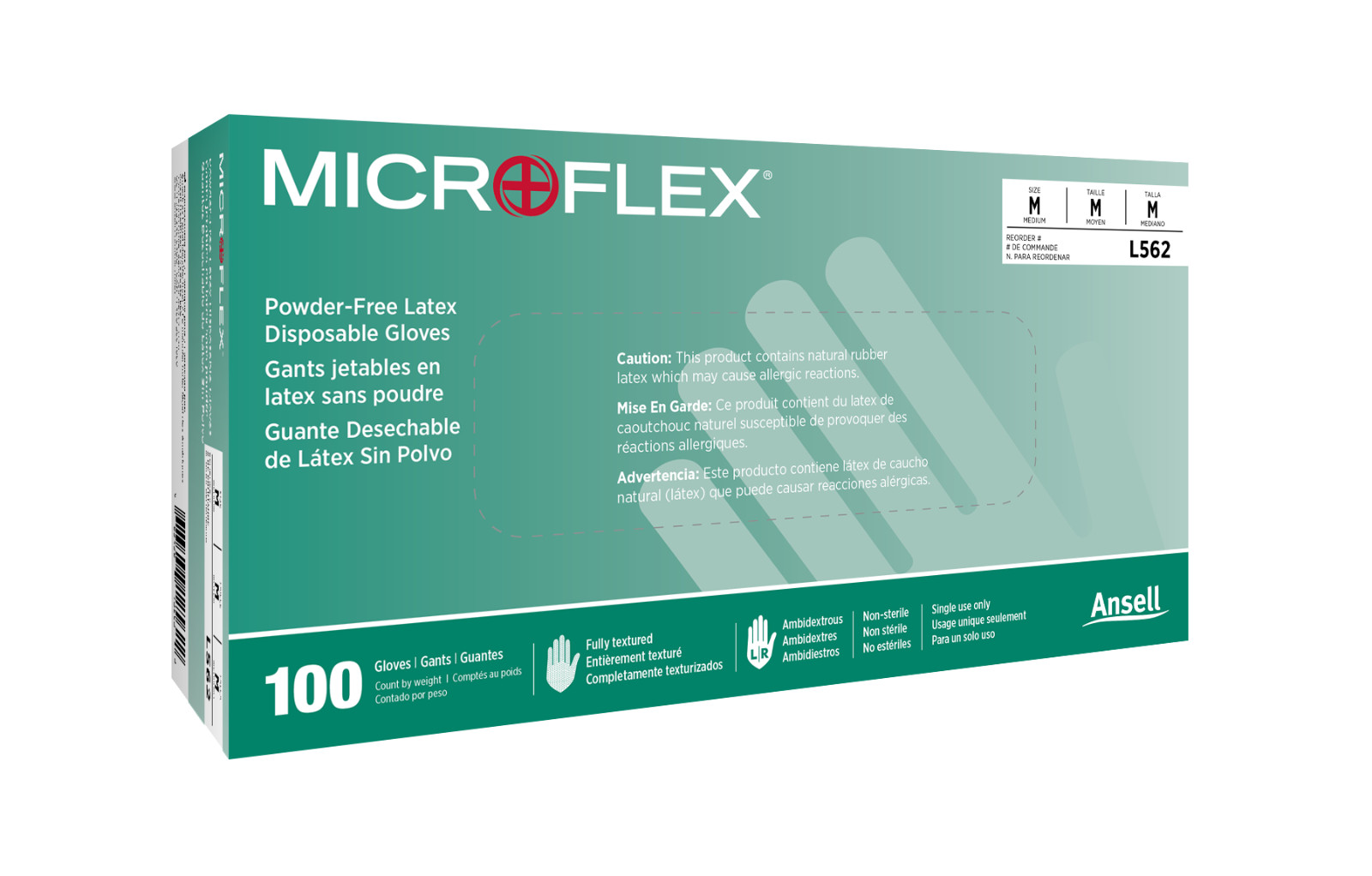 5mils Thick Ansell MicroFlex Disposable Latex Gloves Powder-Free Industrial, S