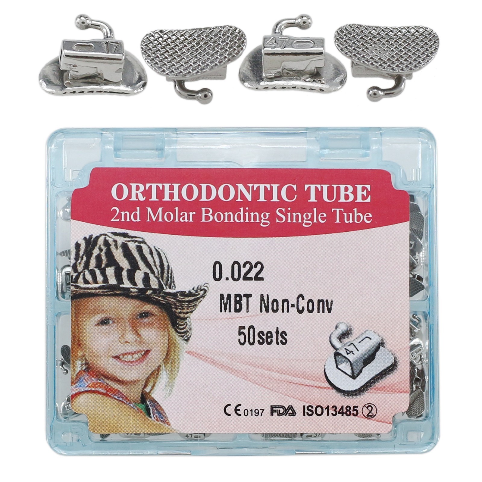 USA Dental Orthodontic Buccal Tubes MBT Roth 022 1st 2nd Molar Bondable Single
