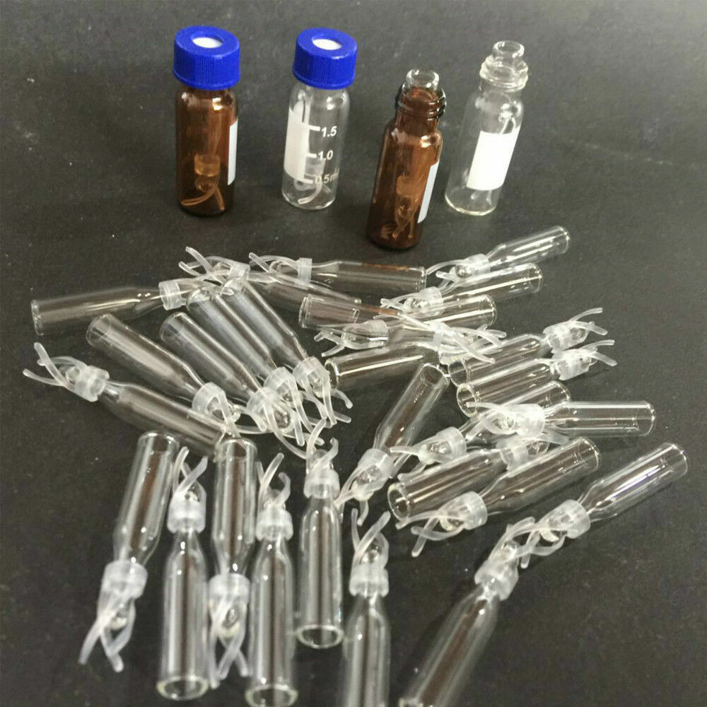 1000Pcs 250uL Clear Glass Micro Inserts+Plastic Spring for for 2mL 9-425 Vials