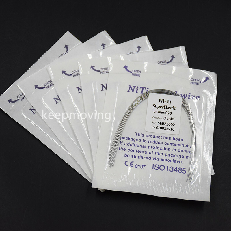 50 Packs Orthodontic Arch Wire Bracket Round Niti Super Elastic Natural Ovoid