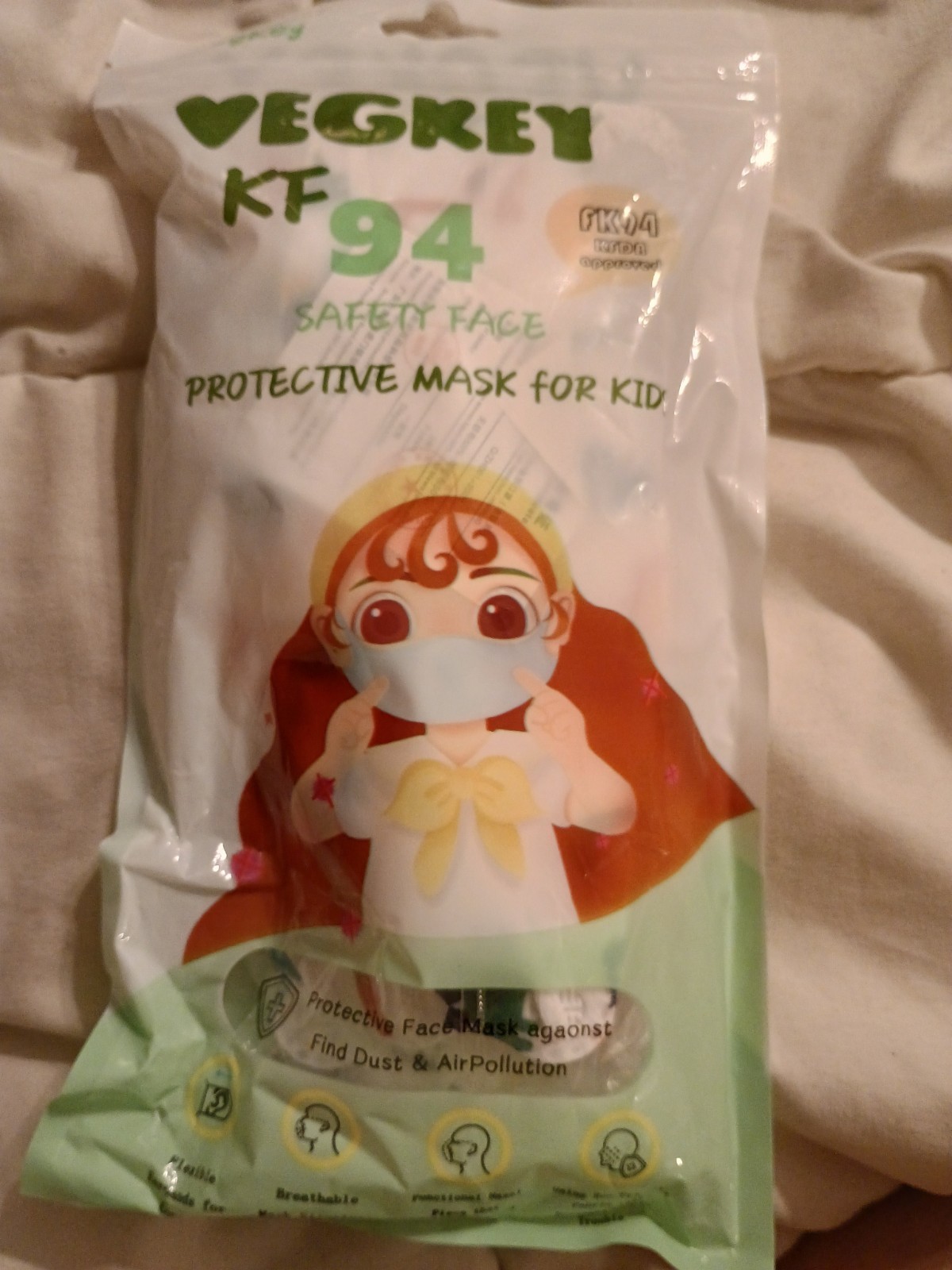 Vegkey KF94 Kids Safety Face Mask Pack Protective Masks for Children Dust Multi