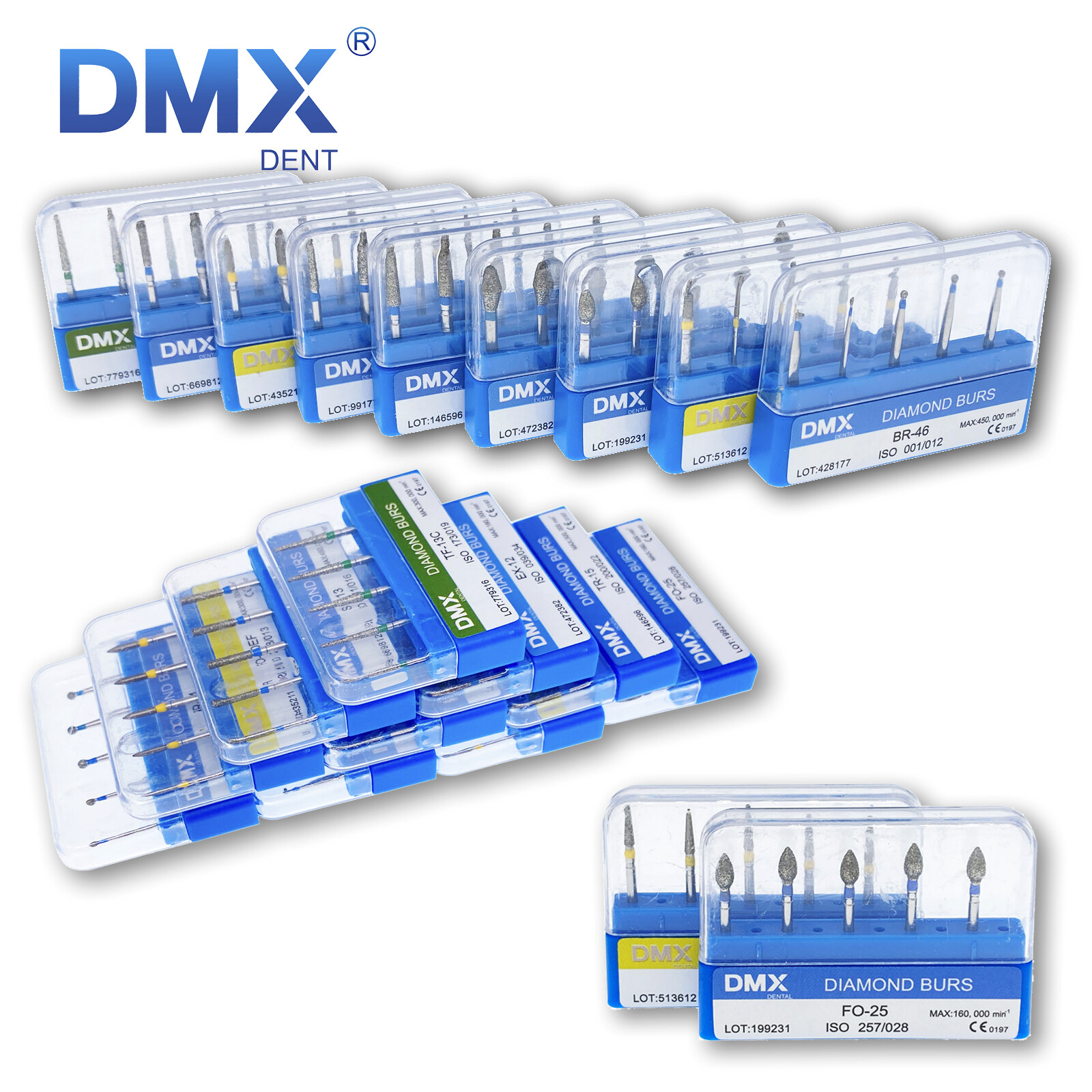 5pc/pack Dental FG Diamond Burs for High Speed Handpiece Friction Grip 1.6MM Bur