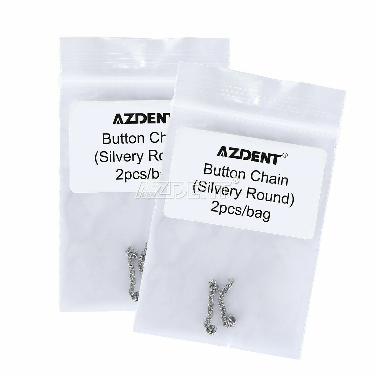 AZDENT Dental Orthodontic Traction Button Chain Round Silver/Gold Plated