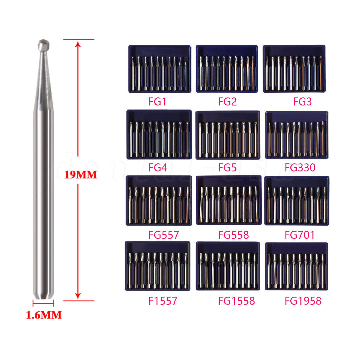 10-100pcs Dental Carbide Steel Bur Drills Dentist Tools for High Speed Handpiece
