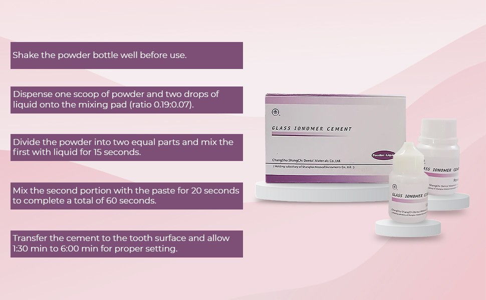 3x Dental Glass Ionomer Cement for Fixing of Crown & Bridges PL Set