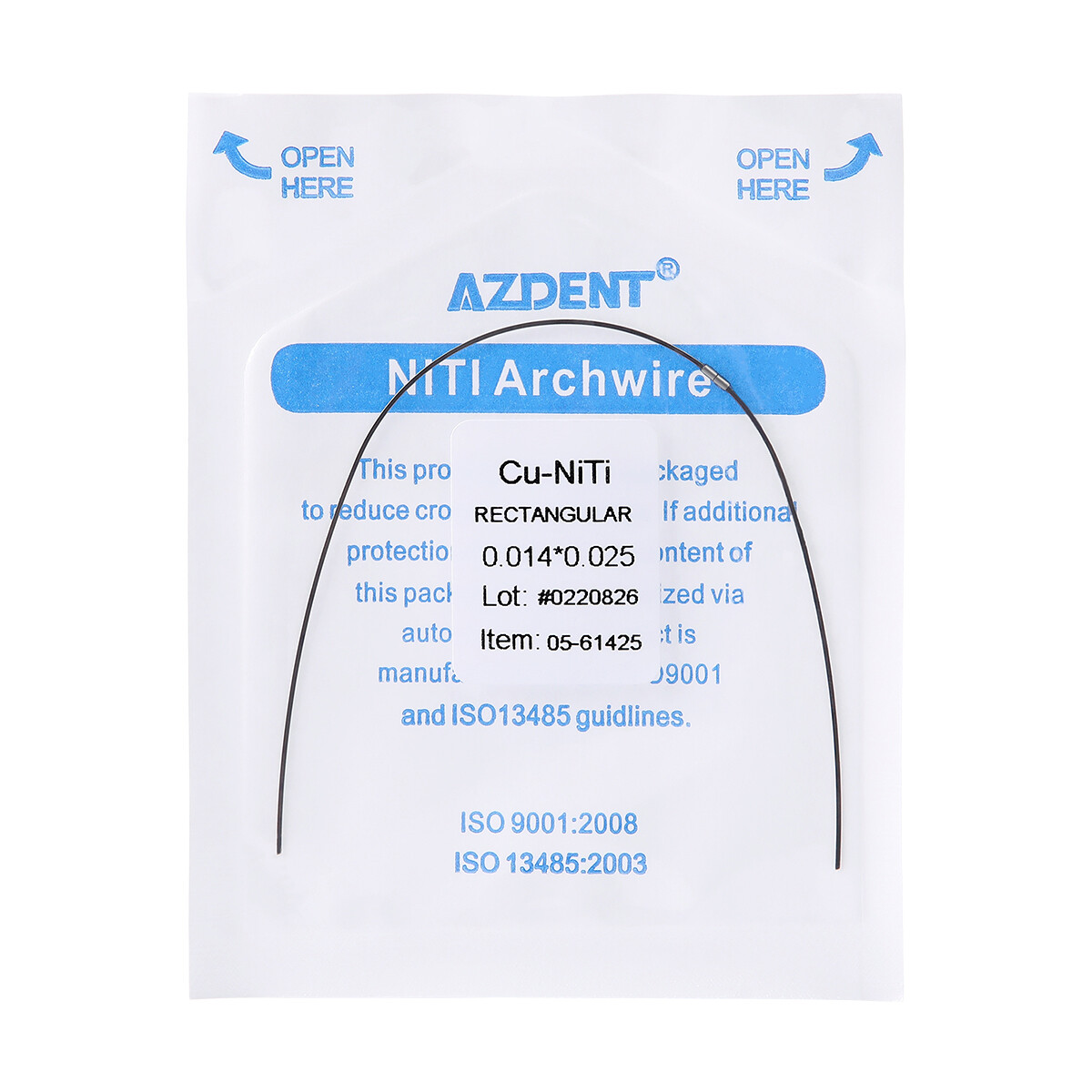 Dental Orthodontic Super Elastic Cu-NiTi Arch Wire With Stops Round/Rectangular