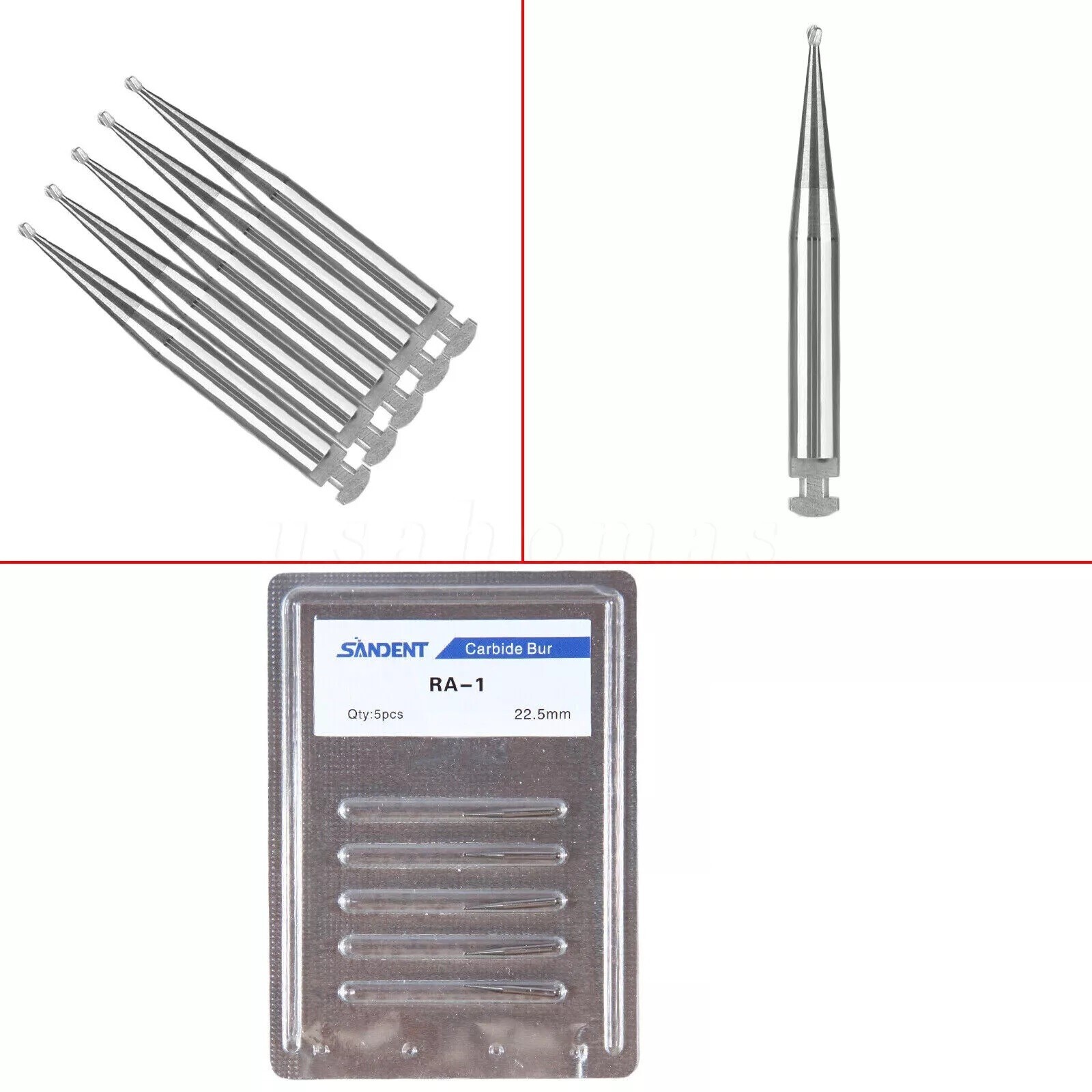 Burr Dental Round Latch Carbide Bur RA 1 2 3 4 5 6 7 8 22.5mm For Slow speed USA