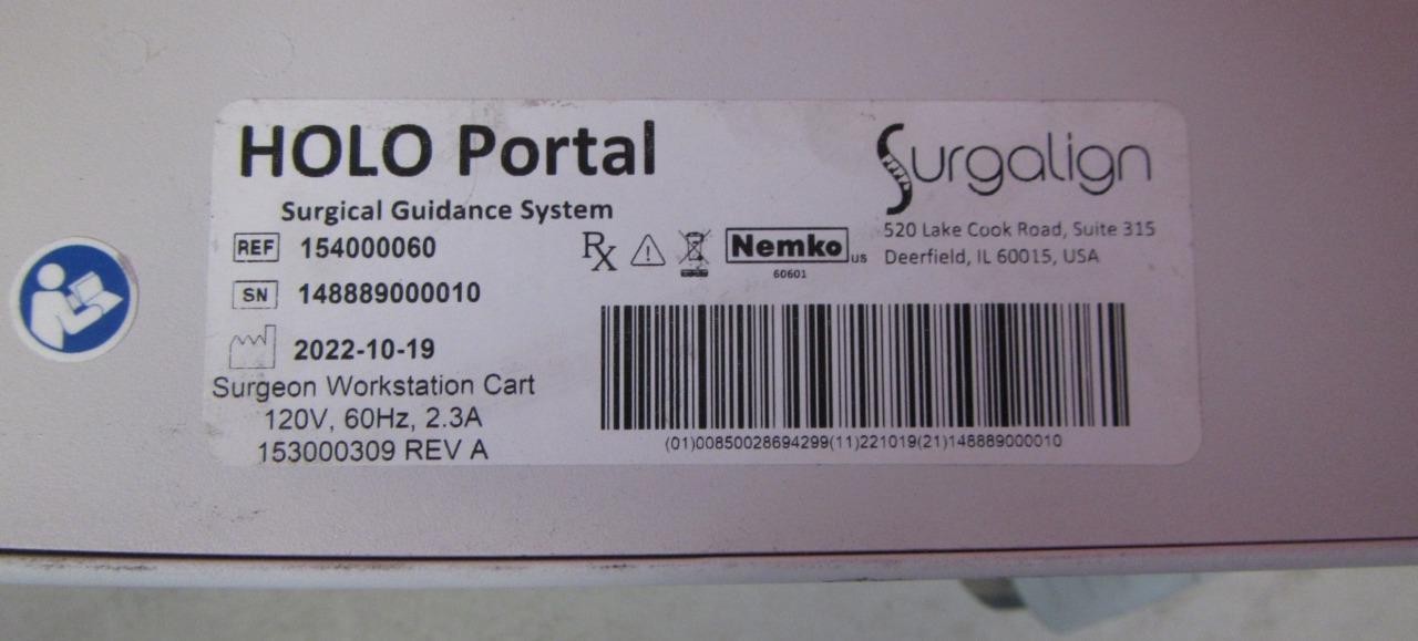 2023 Surgaline Holo Portal VR Surgical Spine Guidance Display Unit & Instruments