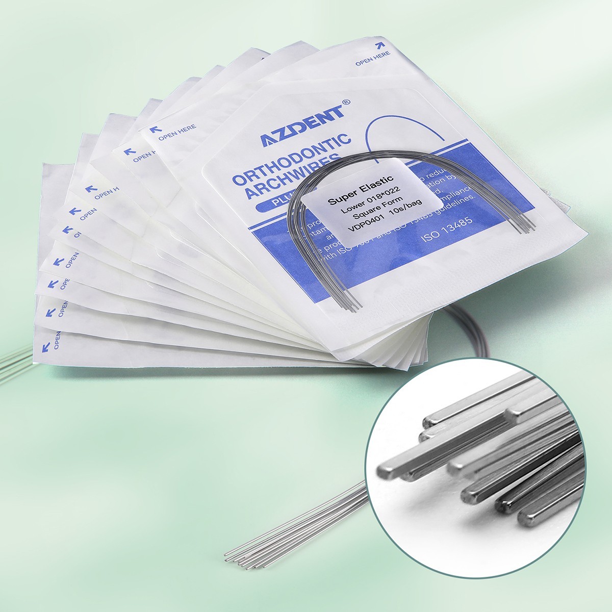 AZDENT Dental Ortho Super Elastic NiTi Archwire Rectangular Square/Ovoid/Natural