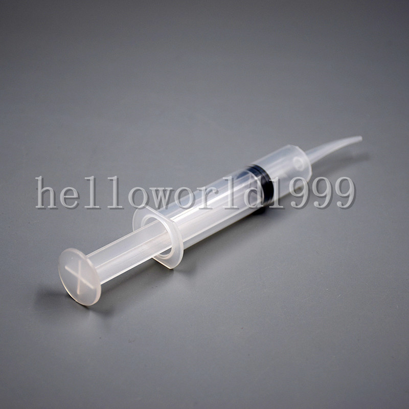 50 Pcs Disposable Dental Irrigation Syringe Curved Tip Utility Hobby Tools 12ML