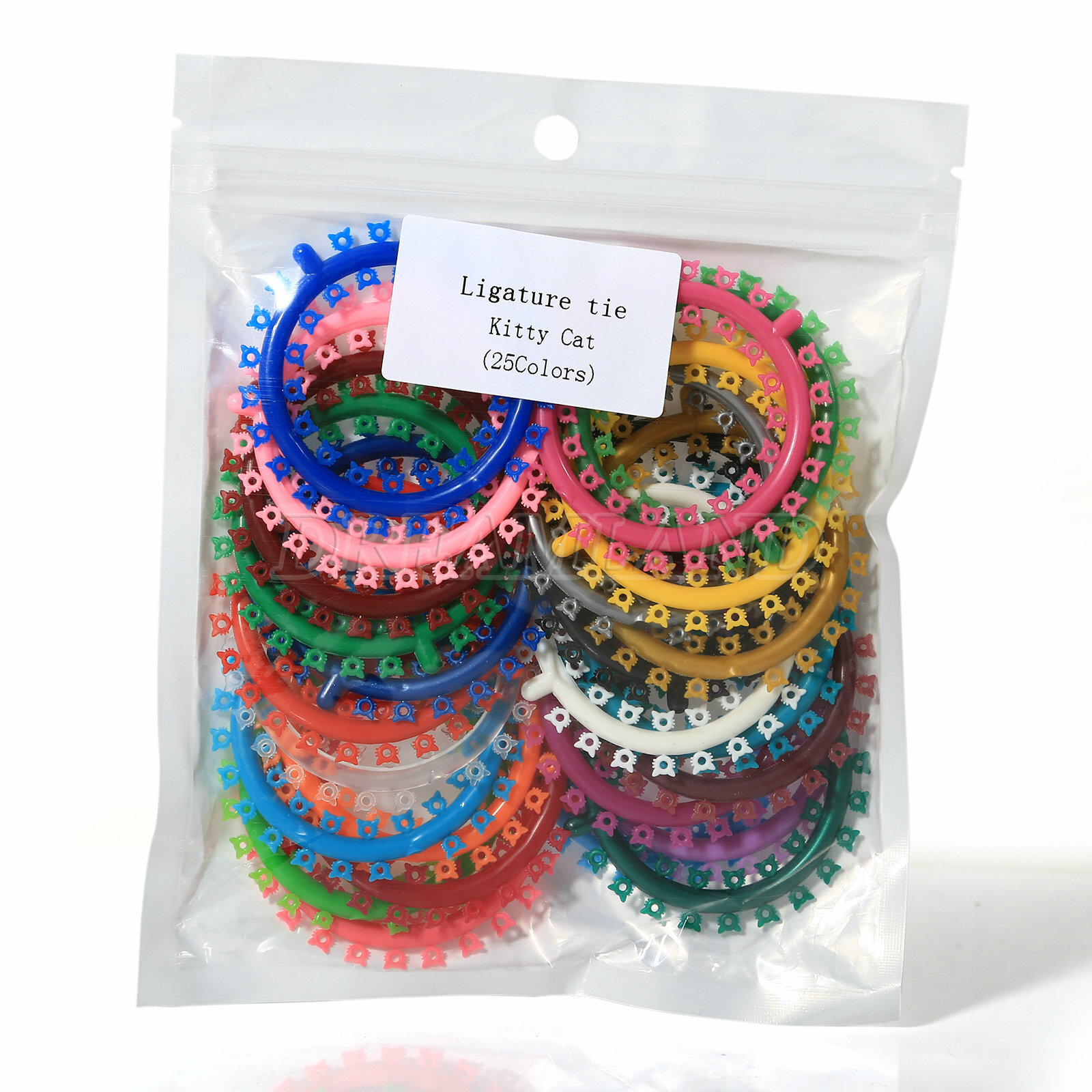 W 1000 pcs/Pack Orthodontic Dental Elastic Ligature Bands Ties Kitty Type