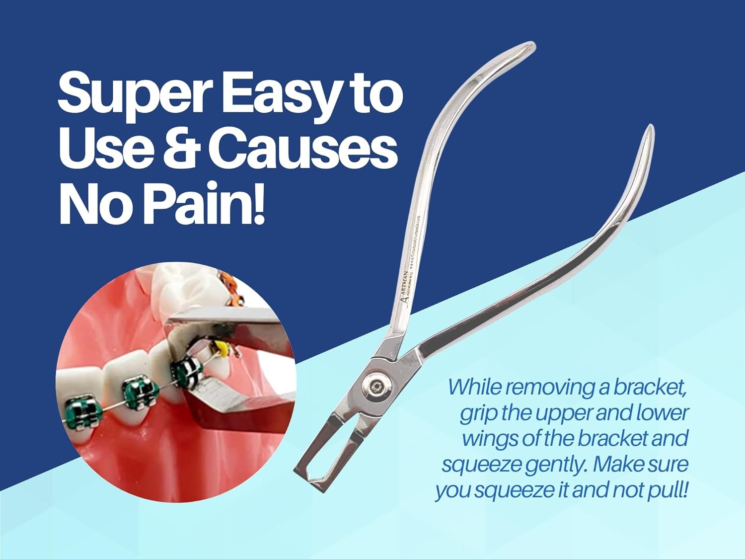 ARTMAN INSTRUMENTS Braces Removal Tool Orthodontic Bracket Removing Silver