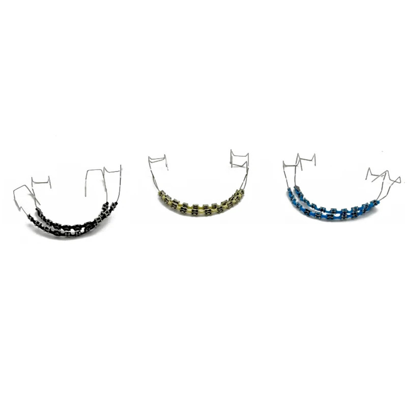 2Pcs Fashion Fake Braces Colorful Brackets for Teeth Temporary Metal Wires Metal