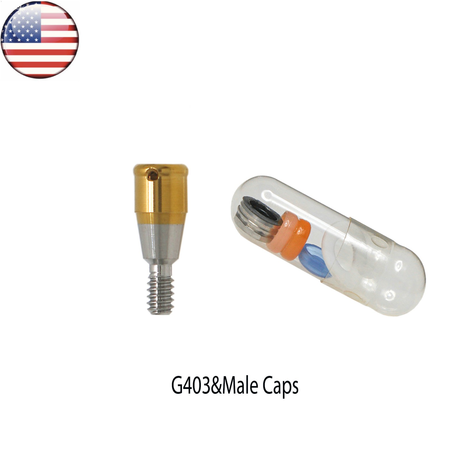 US Dental Hiossen Regular 3-5mm Attachment Abutment & Overdenture Male Caps Kits