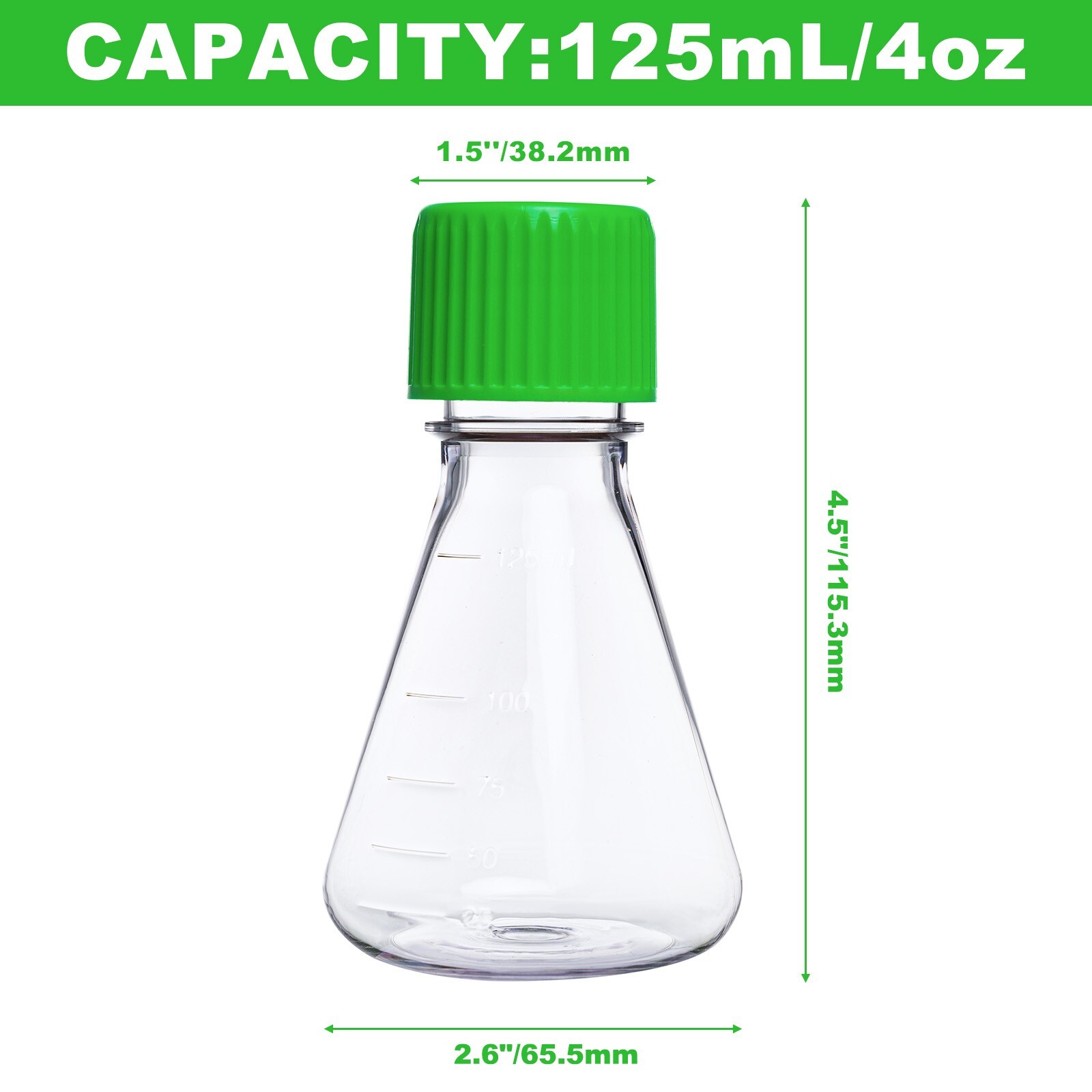 Biologix® 125mL Erlenmeyer Shake Flask, Vent/Sealed Cap, 1 Pc/Bag, 24 Bags/Case