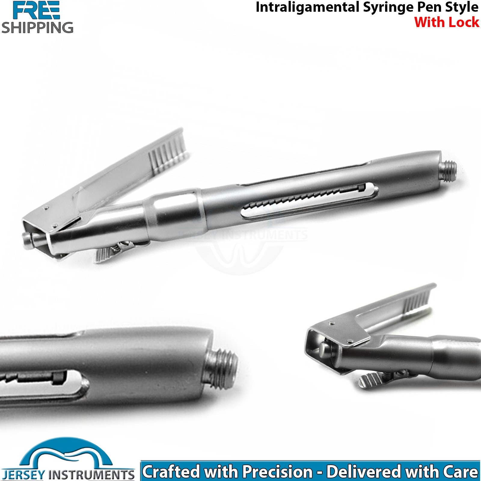 Dental Intraligamental New Pen Style Syringe Curved With Lock Anesthesia Tool CE