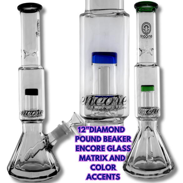 12″ 50mm X 5mm Super Thick Matrix Pound Glass Beaker Bong Salt Shaker Color Lip