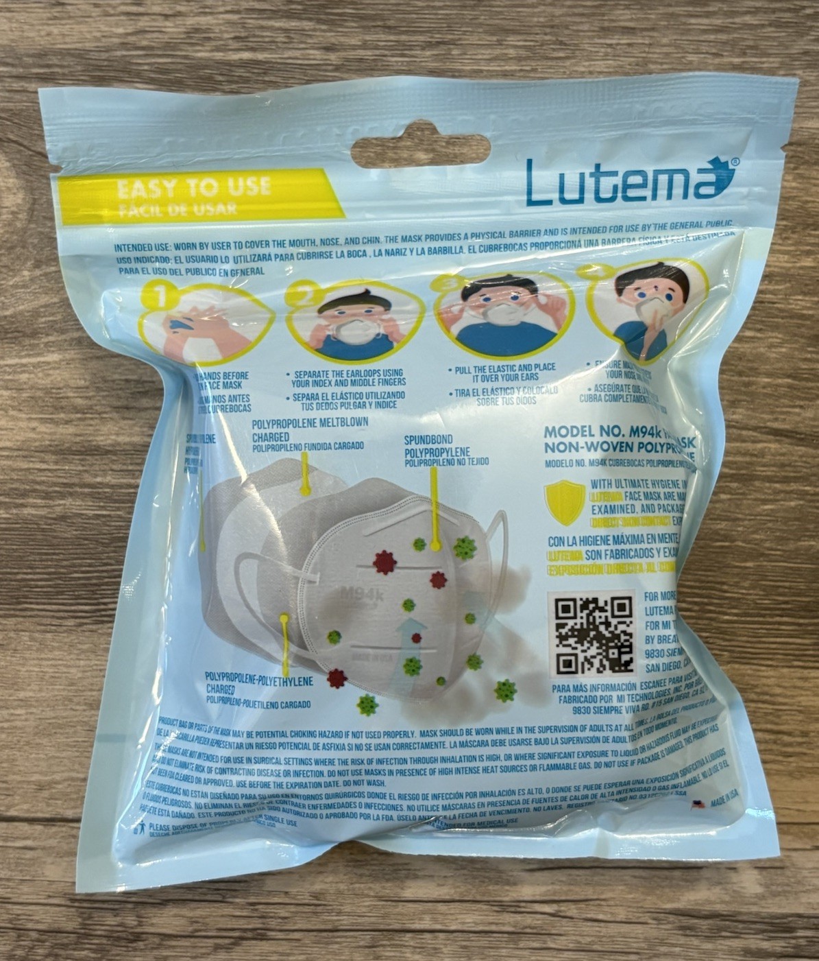 Lot Of 2 – Lutema M94k 4-Layer Kids Masks – Size XS New Sealed 10 Pack