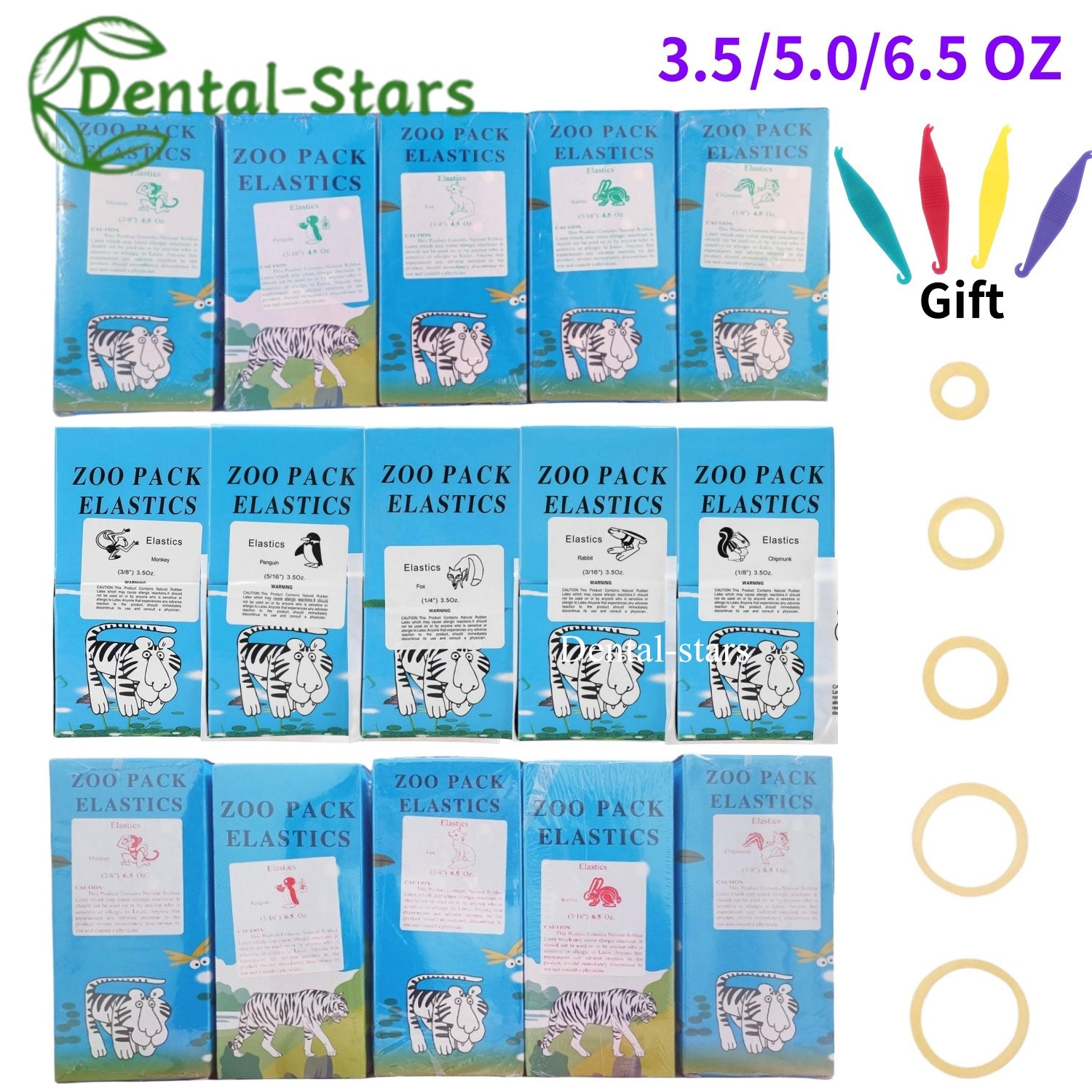 Dental Orthodontic Elastics Latex Braces Ortho Rubber Bands 15 Sizes For Choice