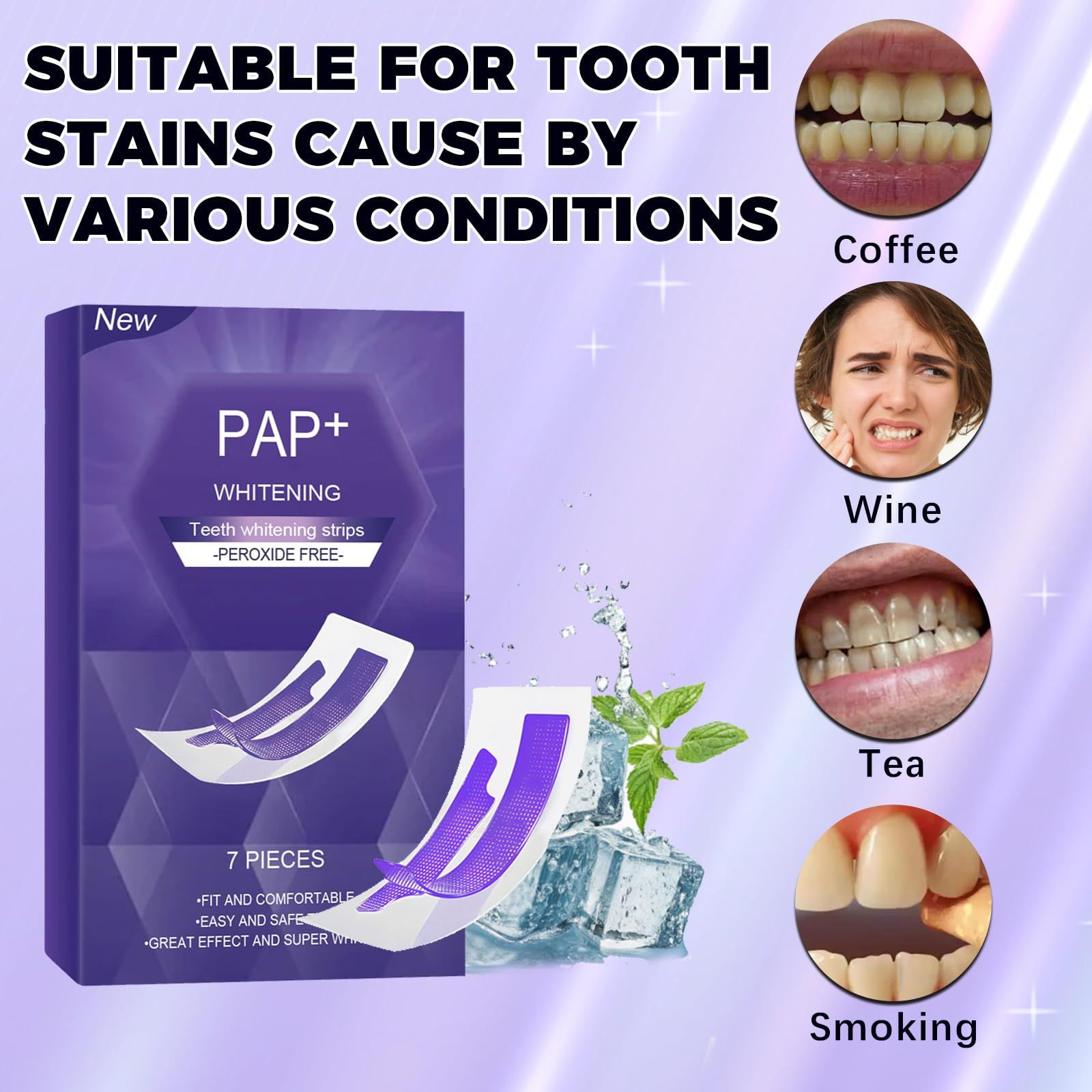 14 PCS Purple Teeth Whitening Strips, Smile 1 Count (Pack of 1)