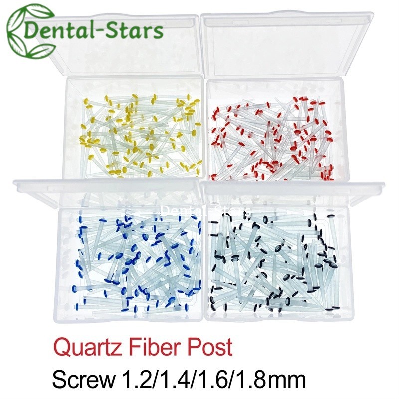 100Pcs Dental Endo Quartz Fiber Post Screw Teeth Restorative Posts 1.2mm-1.8mm