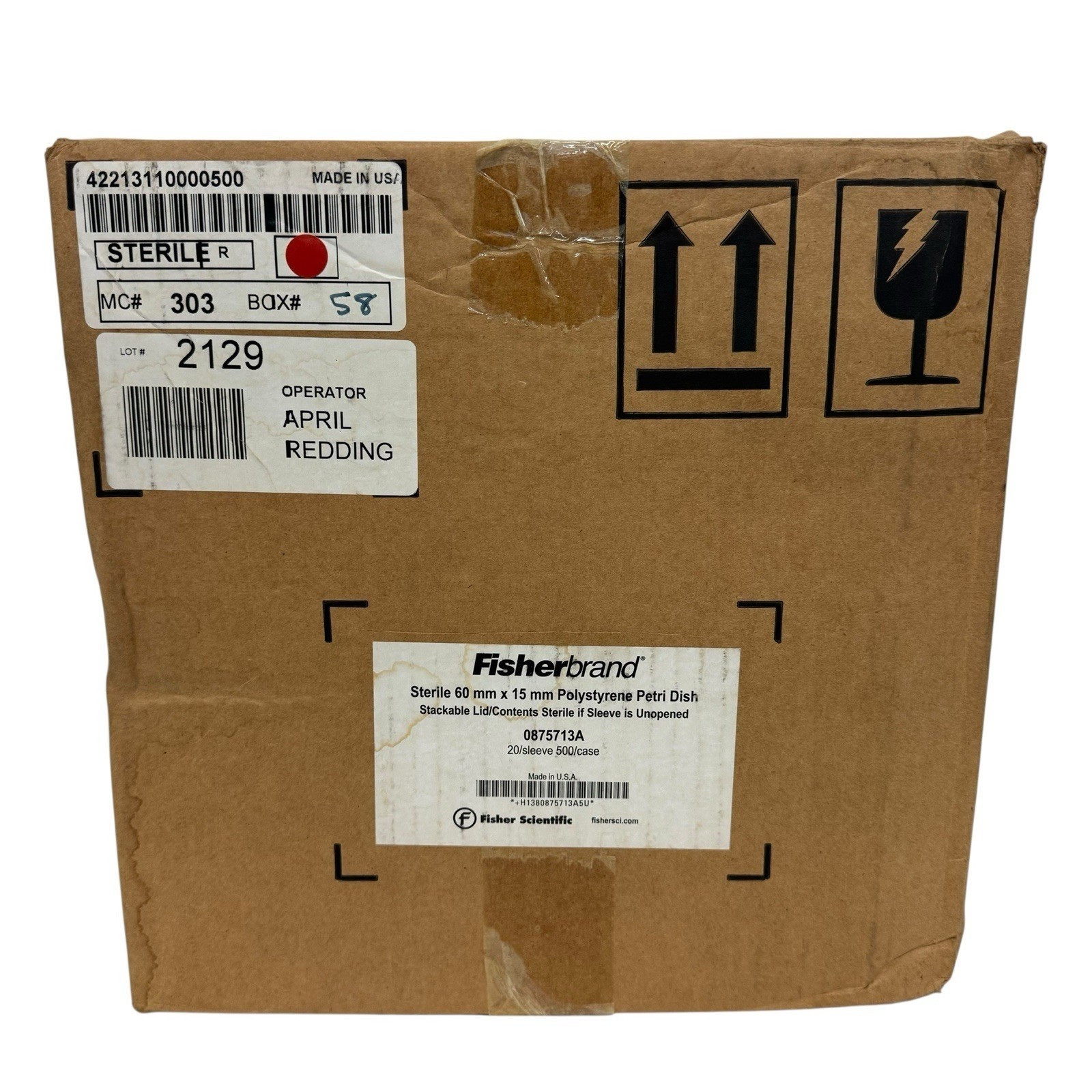 Fisherbrand Sterile 60mm x 15mm Polystyrene Petri Dish BRAND NEW BOX