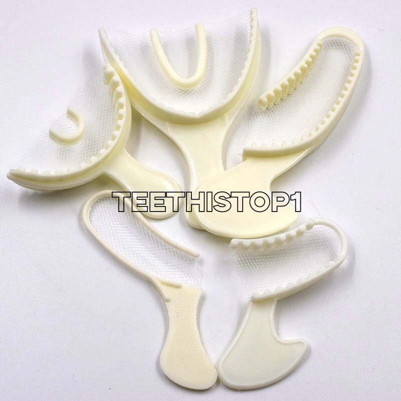 50 Pcs/Bag Dental Disposable Triple Impression Bite Registration Trays F/A/P/Q/S