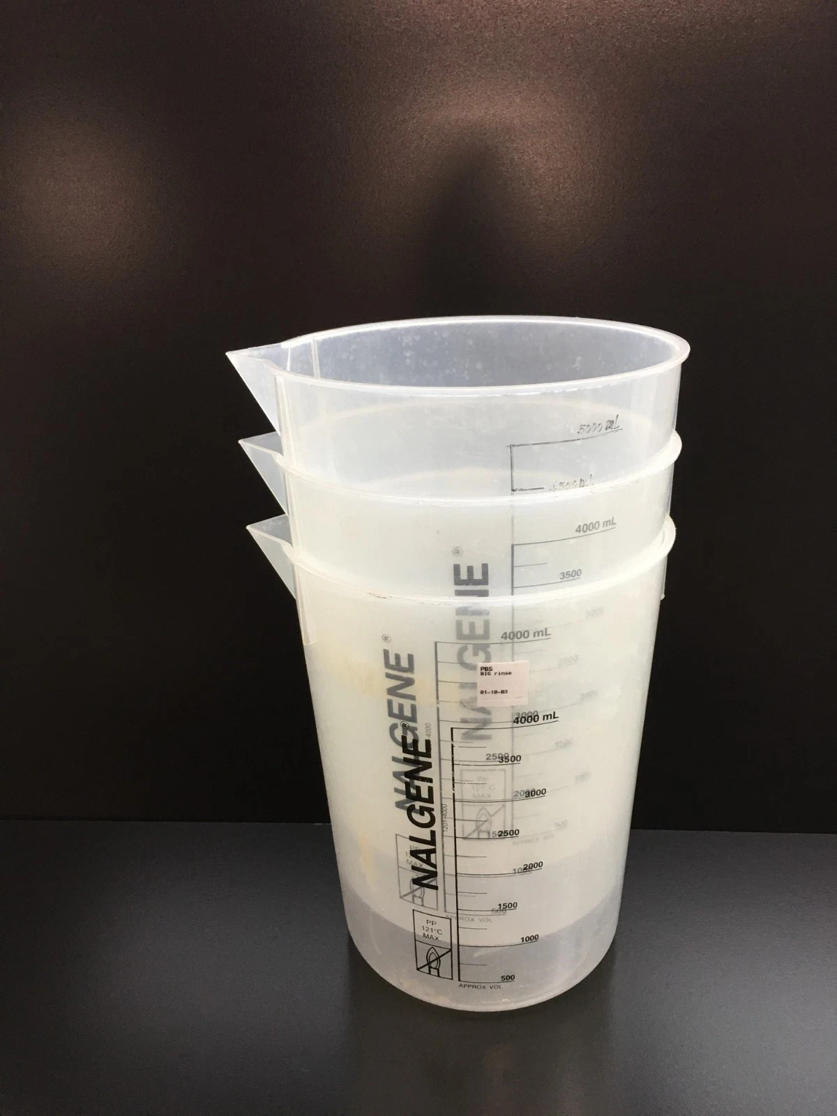 Thermo Scientific REF 1201-4000 Nalgene Griffin Low-Form Beakers 4000mL Lot 3PCS
