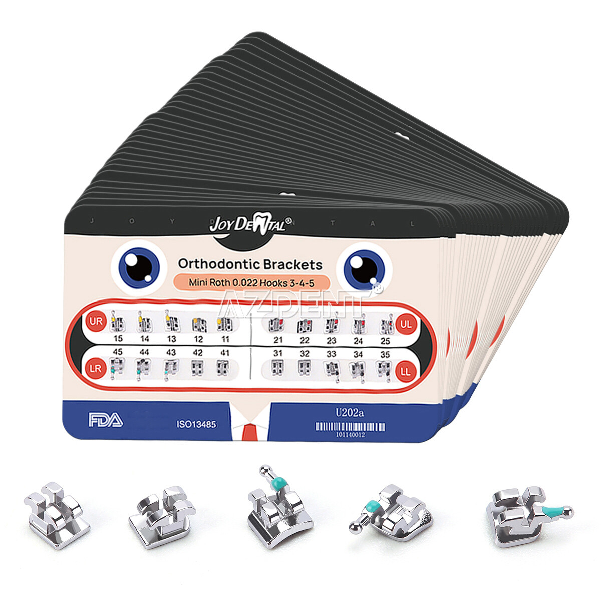AZDENT Dental Orthodontic Brackets Braces/Super Elastic Niti Ovoid Arch Wires