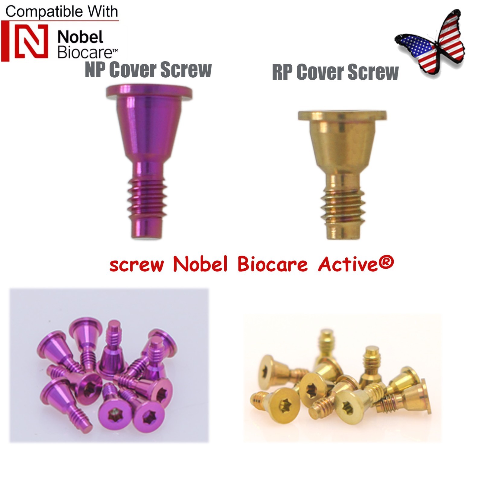 US Dental Cover Screw For Nobel Biocare NP RP Implant Conical Connection Healing