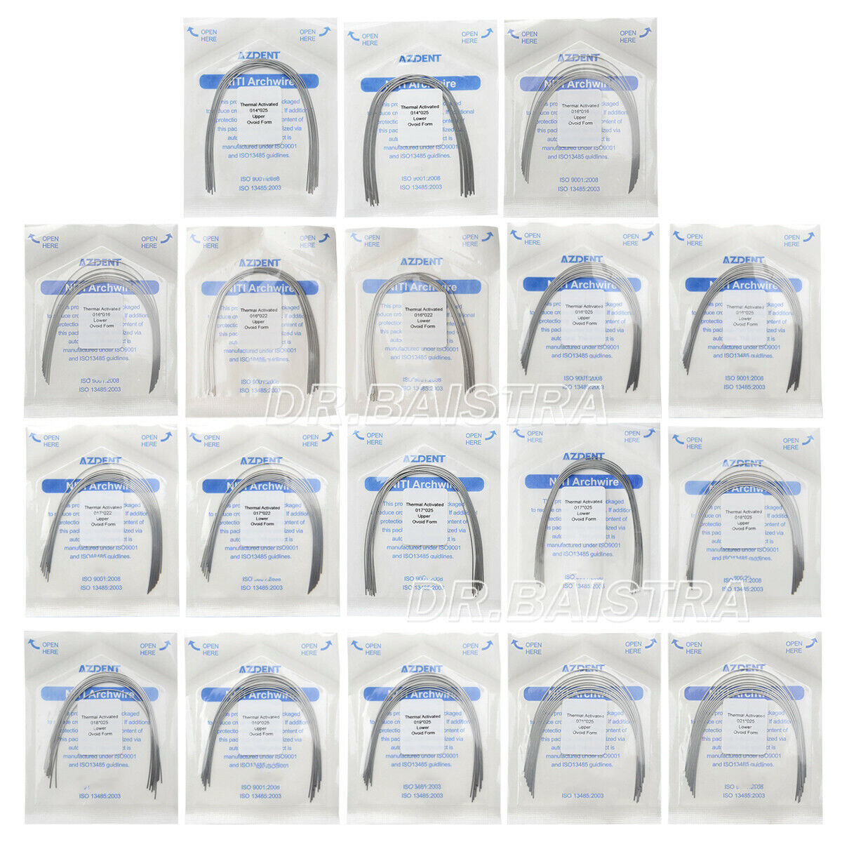 AZDENT Dental Orthodontic Heat Thermal Activated Niti Rectangular Arch Wires
